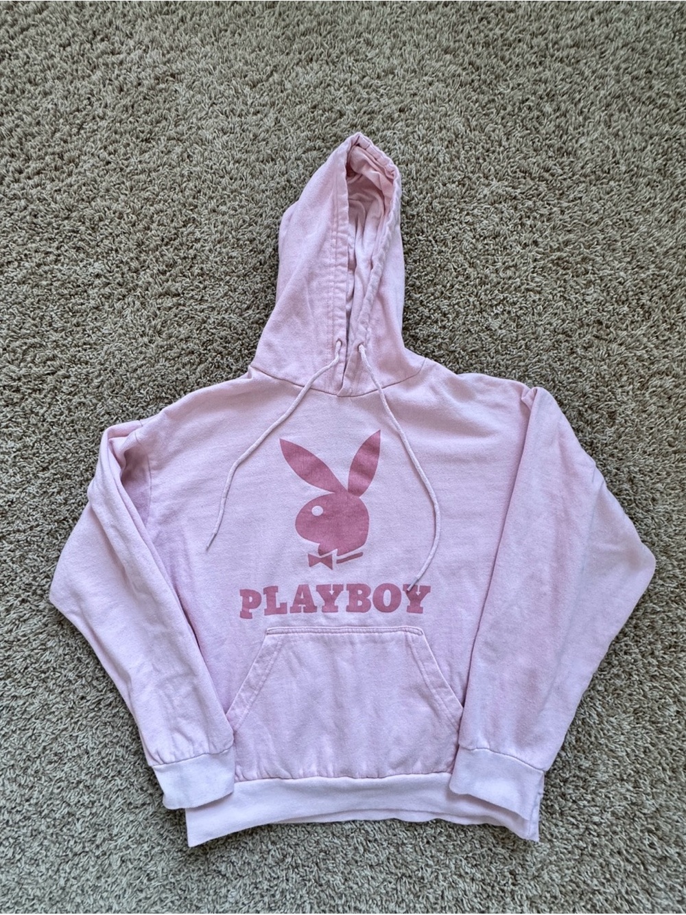 PLAYBOY Light Pink Logo Pullover Hoodie